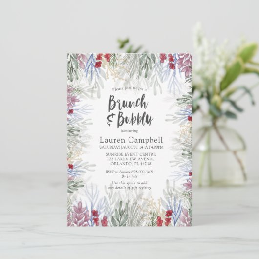 ボホーブルーズウィンターウォーターブライダルシャワー 招待状 (スタンド正面)