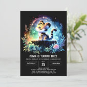 ボホープリンタブルタイガー誕生日 招待状 (スタンド正面)