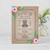 ボホーベアキュブカードストッインスパイアク赤ちゃんシャワー 招待状 (スタンド正面)