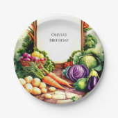 ボホーベジス農家市場誕生日 ペーパープレート (正面)