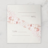 ボホーベージュアンドピンク結婚フローラ座席表 プレイスカード (外部開封)