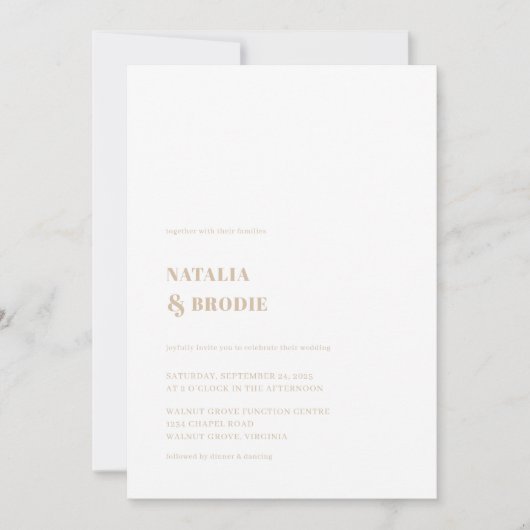 ボホーベージュアンドフローラ結婚式招待状 招待状 (正面)