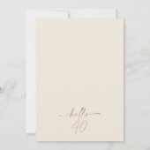 ボホーベージュフローラブーツこんにちは40歳の誕生日 招待状 (裏面)