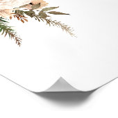 ボホーベージュフローラムーンベビーシャワーゲストブック ポスター (角)