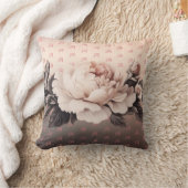 ボホーベージュフローラモノグラム装飾用クッション クッション (ブランケット)