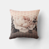 ボホーベージュフローラモノグラム装飾用クッション クッション (裏面)