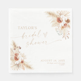 ボホーベージュブライダルシャワー スタンダードランチョンナプキン
