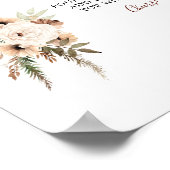 ボホーベージュムーンフローラベビーシャワーママムオーサバー ポスター (角)