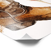 ボホーベージュワイルドフラワーズブーツブライダルシャワーへようこそ フォトプリント            (角)