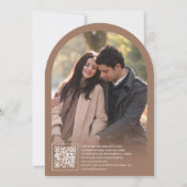 ボホーベージュワイルドフラワーバタフライアー結婚チーズ 招待状 (裏面)