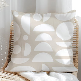 ボホーベージュ抽象芸術ムーンフェイズ クッション