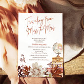 ボホーベージュ秋恋しく思旅行ミセスブライダルシャワー 招待状