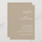 ボホーベージュ結婚式招待状 招待状 (正面/裏面)