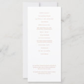 ボホーベージュ赤面トレンディー結婚式 プログラム (裏面)