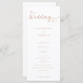 ボホーベージュ赤面トレンディー結婚式 プログラム (正面/裏面)