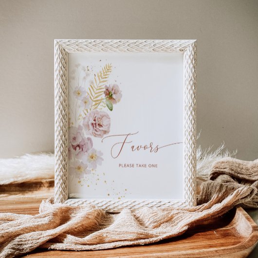 ボホーベージュ金ゴールドガーデンフローラの恩恵 ポスター