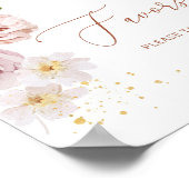 ボホーベージュ金ゴールドガーデンフローラの恩恵 ポスター (角)