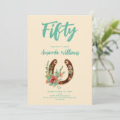 ボホーホースシューワイルドフラワーズ50番誕生日 招待状 (スタンド正面)