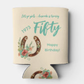 ボホーホースシューワイルドフラワーズ50番誕生日 缶クーラー (裏面)