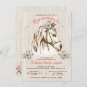 ボホーホース女性のカーボーイキンセアニラ15誕生日 招待状 (正面/裏面)