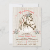 ボホーホース女性のカーボーイキンセアニラ15誕生日 招待状 (正面)