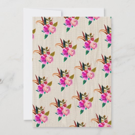 ボホーホース誕生日パーティーへの招待 招待状 (裏面)