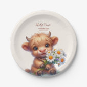 ボホーホーホーホーチカウハイランドカウファースト誕生日 ペーパープレート (正面)