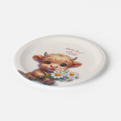 ボホーホーホーホーチカウハイランドカウファースト誕生日 ペーパープレート (アングル)