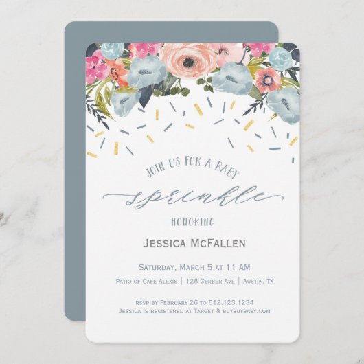 ボホーボーイスプレッルベビーシャワー招待状 招待状 (正面/裏面)