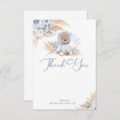 ボホーボーイテディベアありがとうフラットカード サンキューカード (正面/裏面)