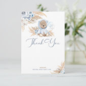 ボホーボーイテディベアありがとうフラットカード サンキューカード (スタンド正面)