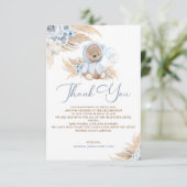 ボホーボーイテディベアサンキューメッセージカード サンキューカード (スタンド正面)