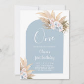 ボホーボーイ1歳の誕生日パーティーの招待 招待状 (正面)