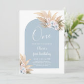 ボホーボーイ1歳の誕生日パーティーの招待 招待状 (スタンド正面)