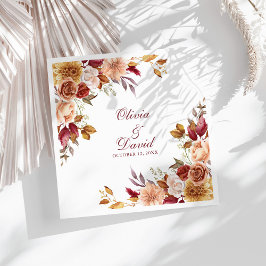 ボホーモダンバーンオレンジテラコッタフローラ結婚ズ