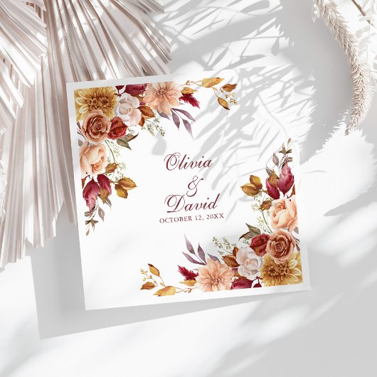 ボホーモダンバーンオレンジテラコッタフローラ結婚ズ