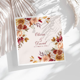 ボホーモダンバーンオレンジテラコッタフローラ結婚ズ