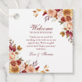 ボホーモダンバーンオレンジテラコッタフローラ結婚ズ フェイバータグ (正面)