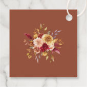 ボホーモダンバーンオレンジテラコッタフローラ結婚ズ フェイバータグ (裏面)