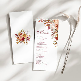 ボホーモダンバーンオレンジテラコッタフローラ結婚ズ メニュー