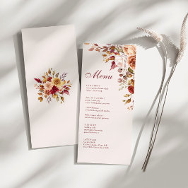 ボホーモダンバーンオレンジテラコッタフローラ結婚ズ メニュー