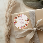 ボホーモダンバーンオレンジテラコッタフローラ結婚ズ ラウンドシール