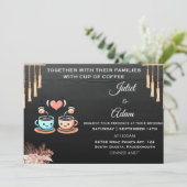 ボホーモダンラスエレガントクコーヒ結婚ーズ 招待状 (スタンド正面)