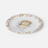 ボホーライオントライバルウォーターカラーボヘミアンベビーシャワー ペーパープレート (アングル)