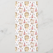 ボホーライオントライバルウォーター色ベビーシャワー メニュー (裏面)