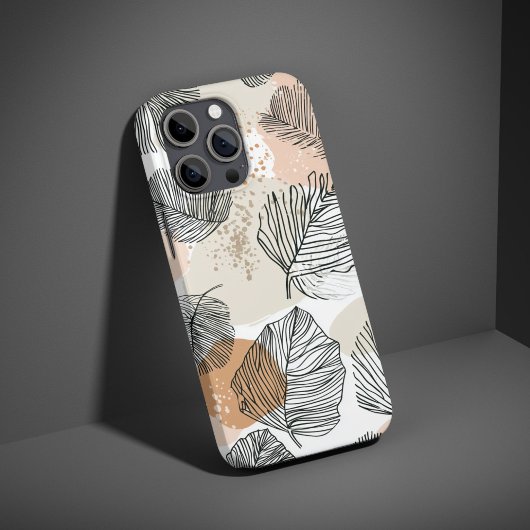 ボホーラインアートフローラ美植物ミニマリストDe iPhone 16ケース
