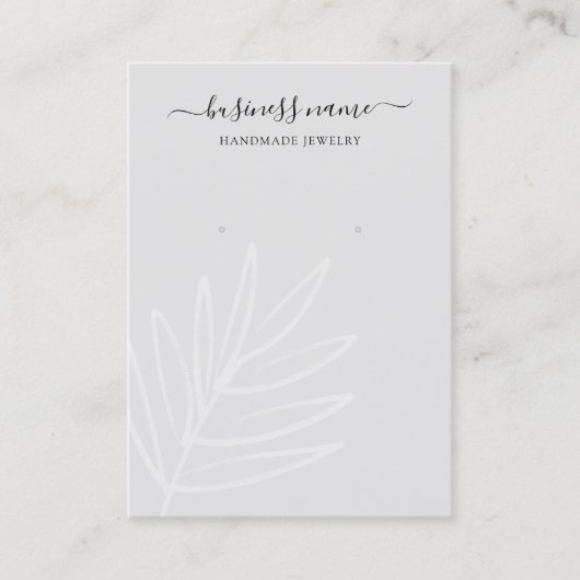 ボホーリーフグレーイヤリングジュエリーディスプレイ 名刺 (正面)