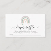 ボホーレインボーおむつラッフルセージ赤ちゃんシャワー エンクロージャーカード (正面)