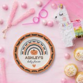 ボホーレインボーこうもりオレンジハロウィンベイビーシャワー ペーパープレート (パーティー)