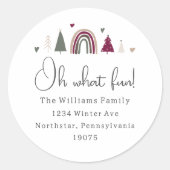 ボホーレインボーとハートオ何おもしろい封筒用シール ラウンドシール (正面)